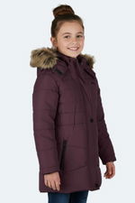 Slazenger - Slazenger CANDY NEW Kız Çocuk Kapüşonlu Şişme Mor Mont & Kaban