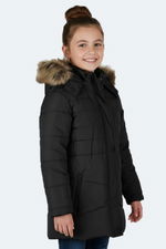 Slazenger - Slazenger CANDY NEW Kız Çocuk Kapüşonlu Şişme Siyah Mont & Kaban