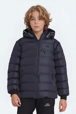 Slazenger - Slazenger CAPTAIN NEW IN Unisex Çocuk Kapüşonlu Şişme Lacivert Mont & Kaban