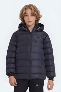 Slazenger - Slazenger CAPTAIN NEW IN Unisex Çocuk Kapüşonlu Şişme Lacivert Mont & Kaban