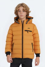 Slazenger - Slazenger CAPTAIN NEW IN Unisex Çocuk Kapüşonlu Şişme Sarı Mont & Kaban