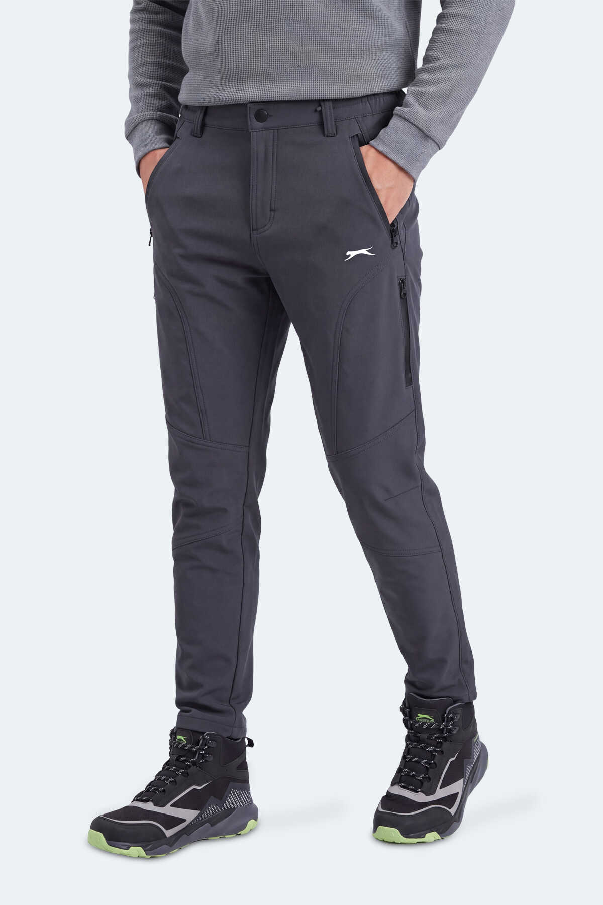 Slazenger - Slazenger CELYON Erkek İçi Polarlı Softshell Antrasit Pantolon