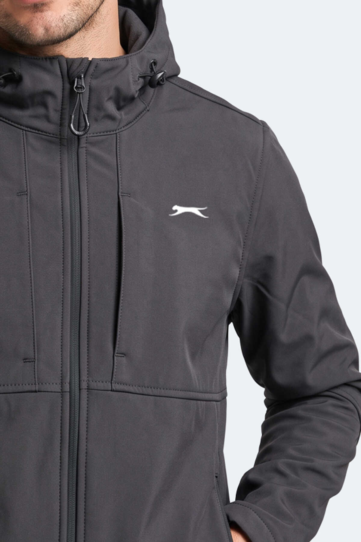 Slazenger CENTRA Erkek Dik Yaka Fermuarlı Antrasit Mont & Kaban - 2