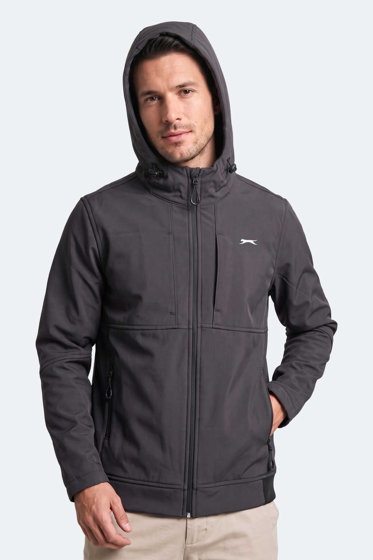 Slazenger CENTRA Erkek Dik Yaka Fermuarlı Antrasit Mont & Kaban - 4