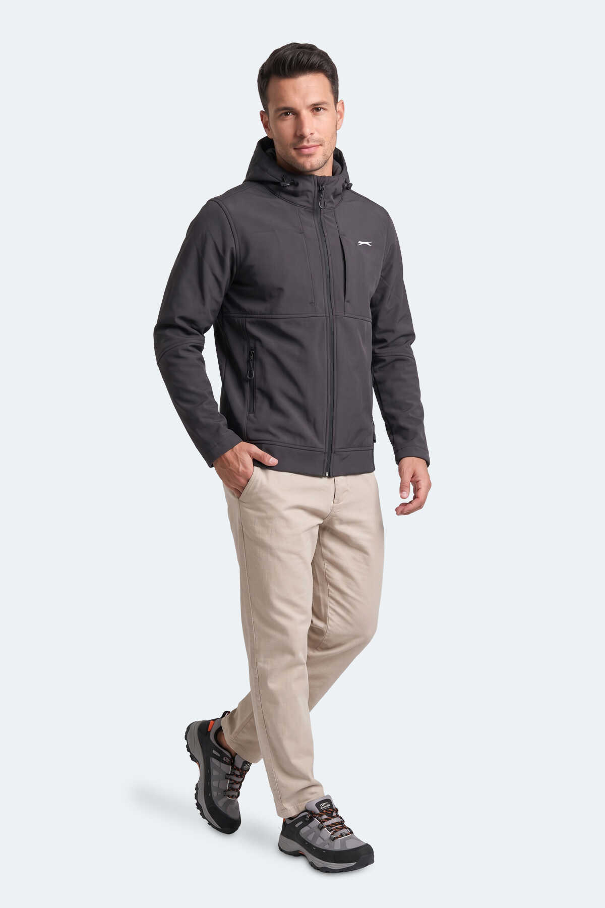 Slazenger CENTRA Erkek Dik Yaka Fermuarlı Antrasit Mont & Kaban - 7