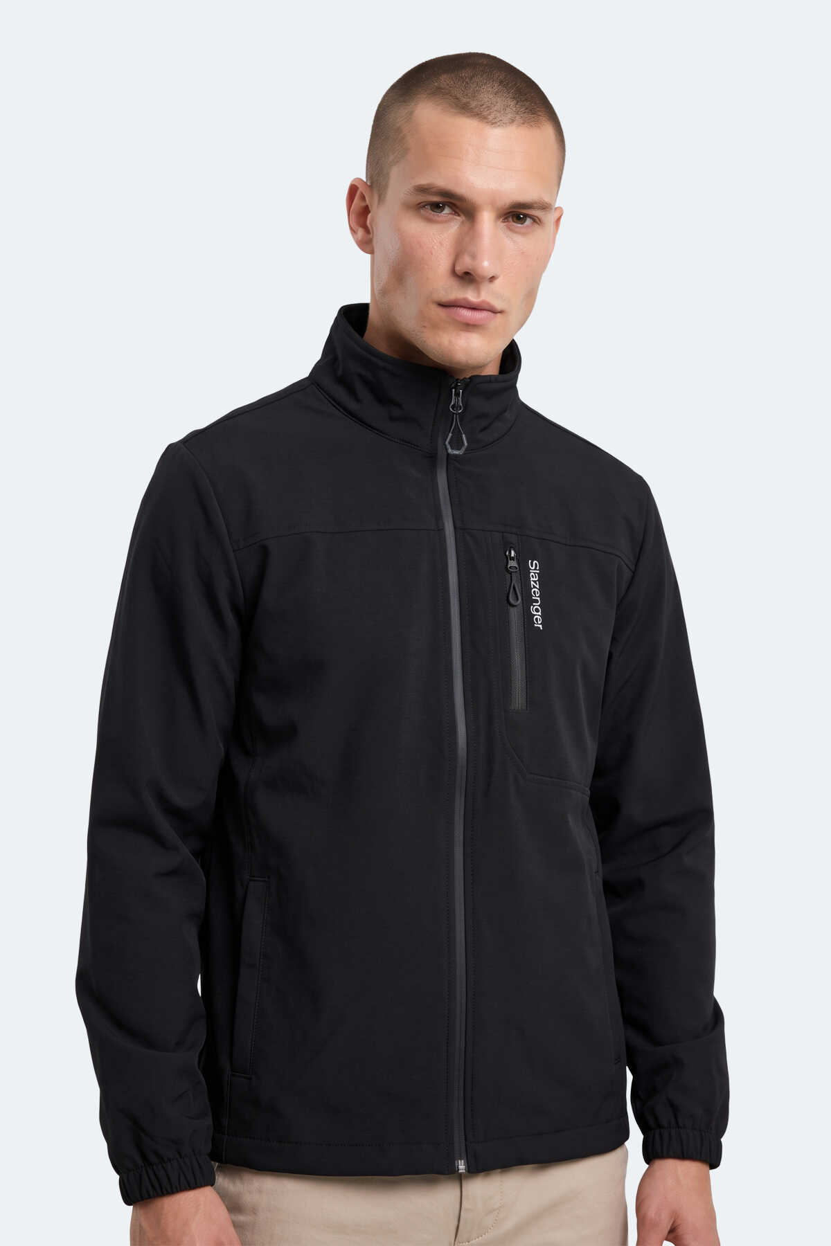 Slazenger CORRAL I Erkek İçi Polarlı Rüzgar ve Su Geçirmez Softshell Siyah Mont & Kaban (1)
