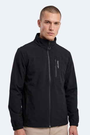 Slazenger CORRAL I Erkek İçi Polarlı Rüzgar ve Su Geçirmez Softshell Siyah Mont & Kaban 