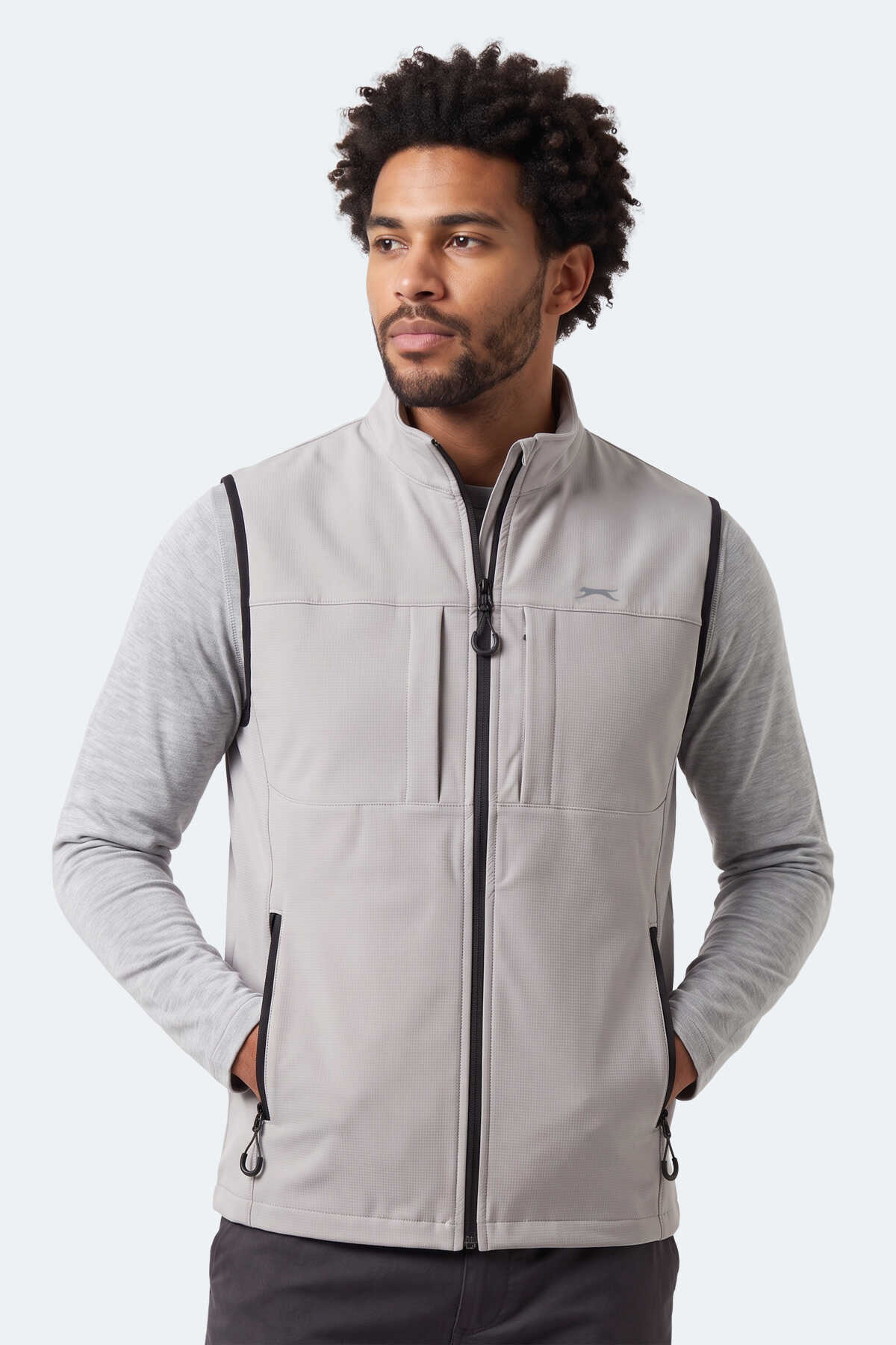Slazenger CORVEN Erkek Softshell Bej Yelek (1)