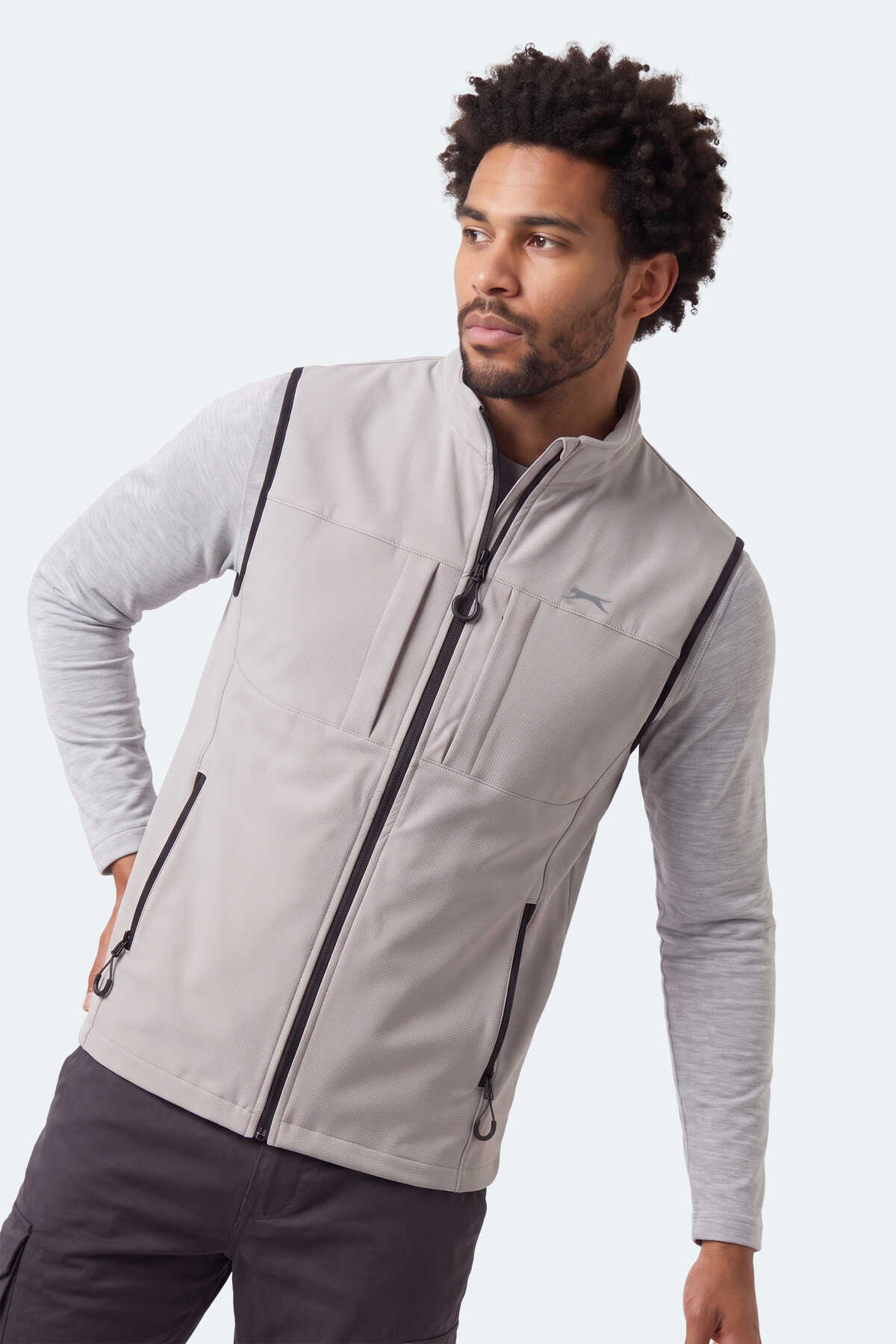 Slazenger CORVEN Erkek Softshell Bej Yelek - 3