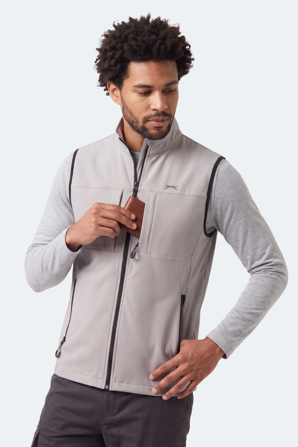 Slazenger CORVEN Erkek Softshell Bej Yelek - 6