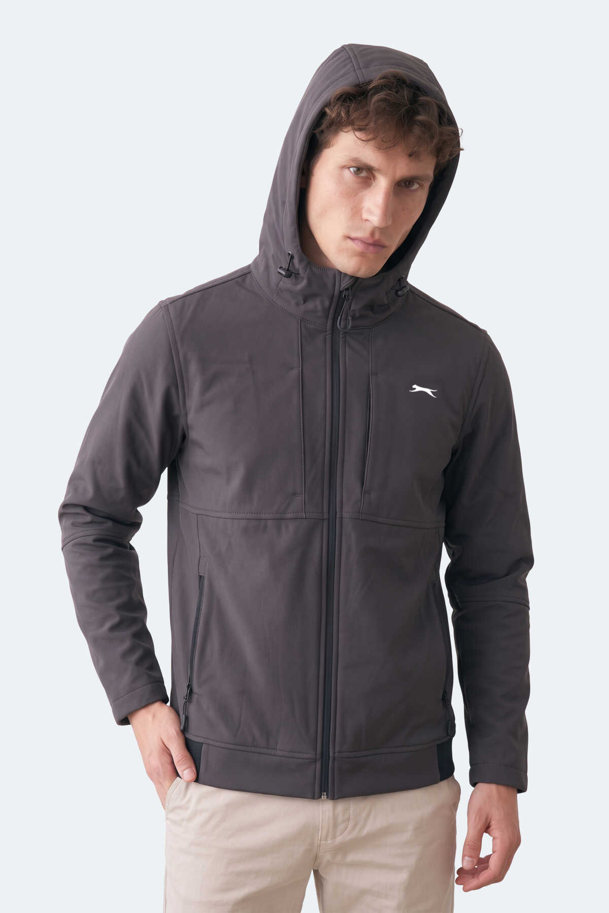 Slazenger CREST I Erkek Dik Yaka Fermuarlı Antrasit Mont & Kaban - 4
