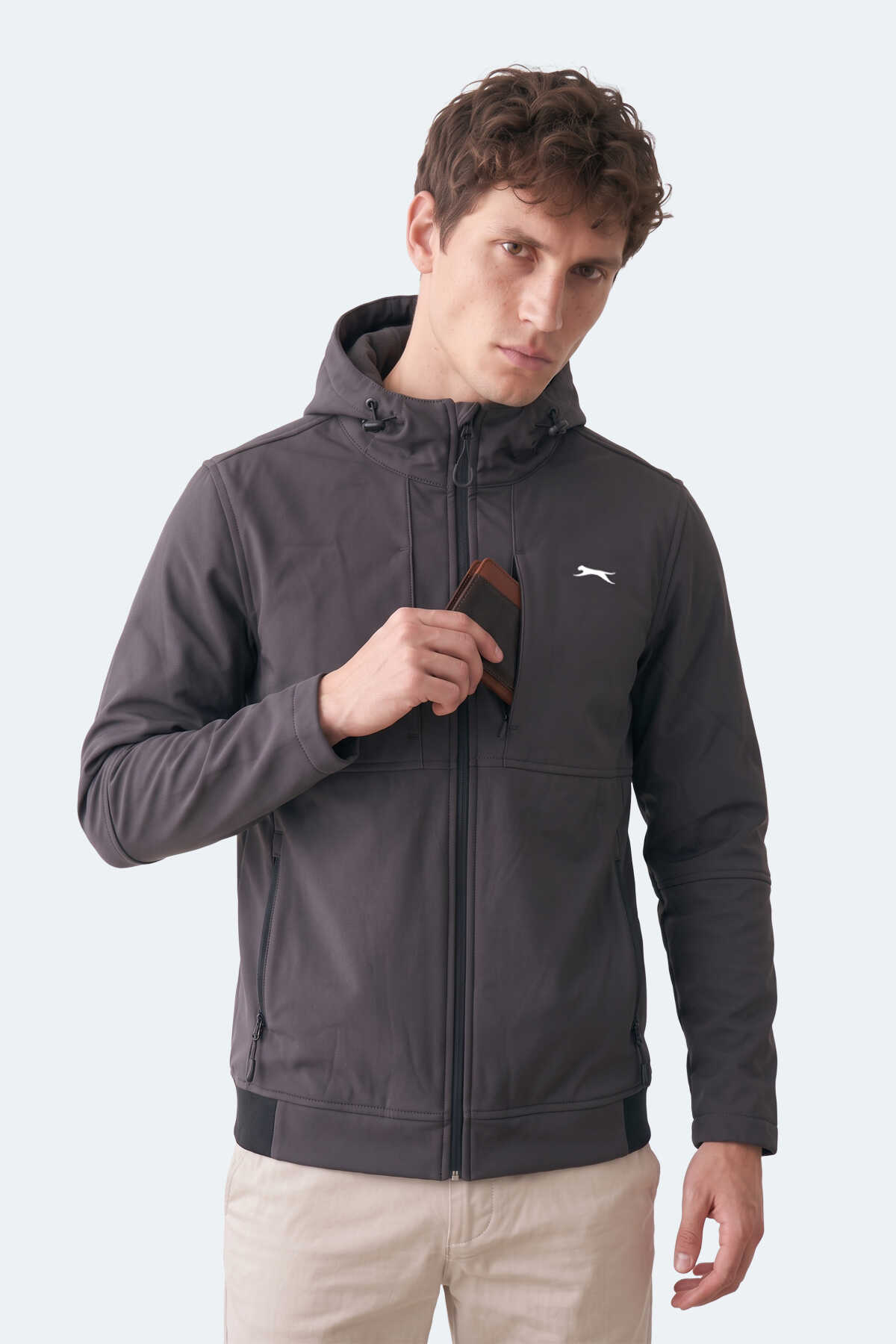 Slazenger CREST I Erkek Dik Yaka Fermuarlı Antrasit Mont & Kaban - 5