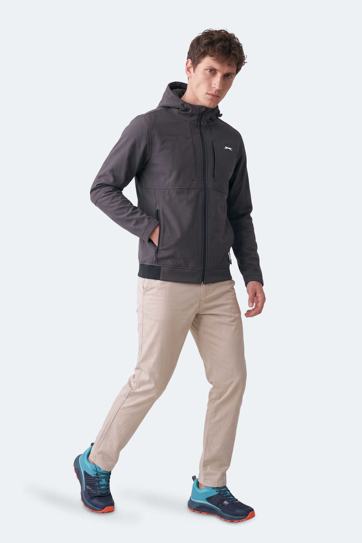 Slazenger CREST I Erkek Dik Yaka Fermuarlı Antrasit Mont & Kaban - 7