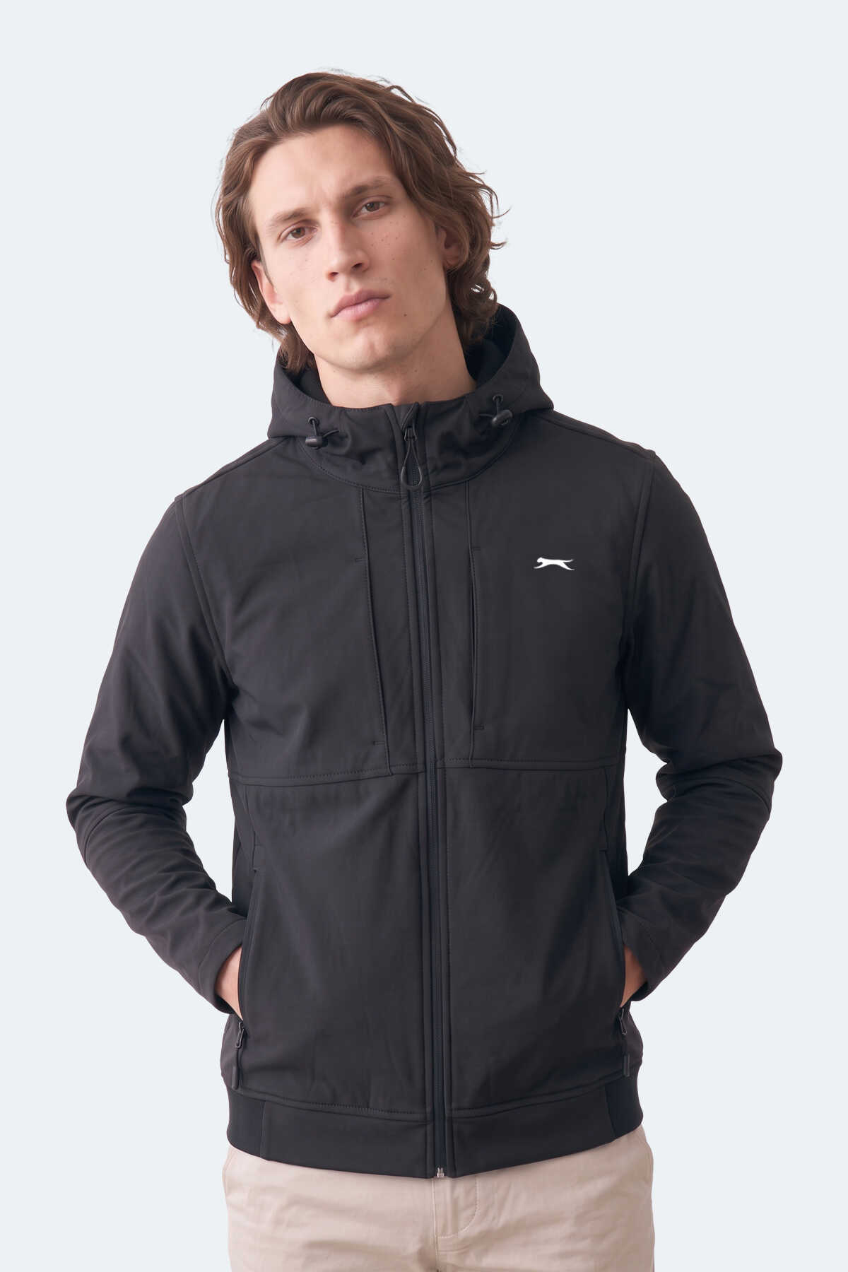 Slazenger - Slazenger CREST I Erkek Dik Yaka Fermuarlı Siyah Mont & Kaban