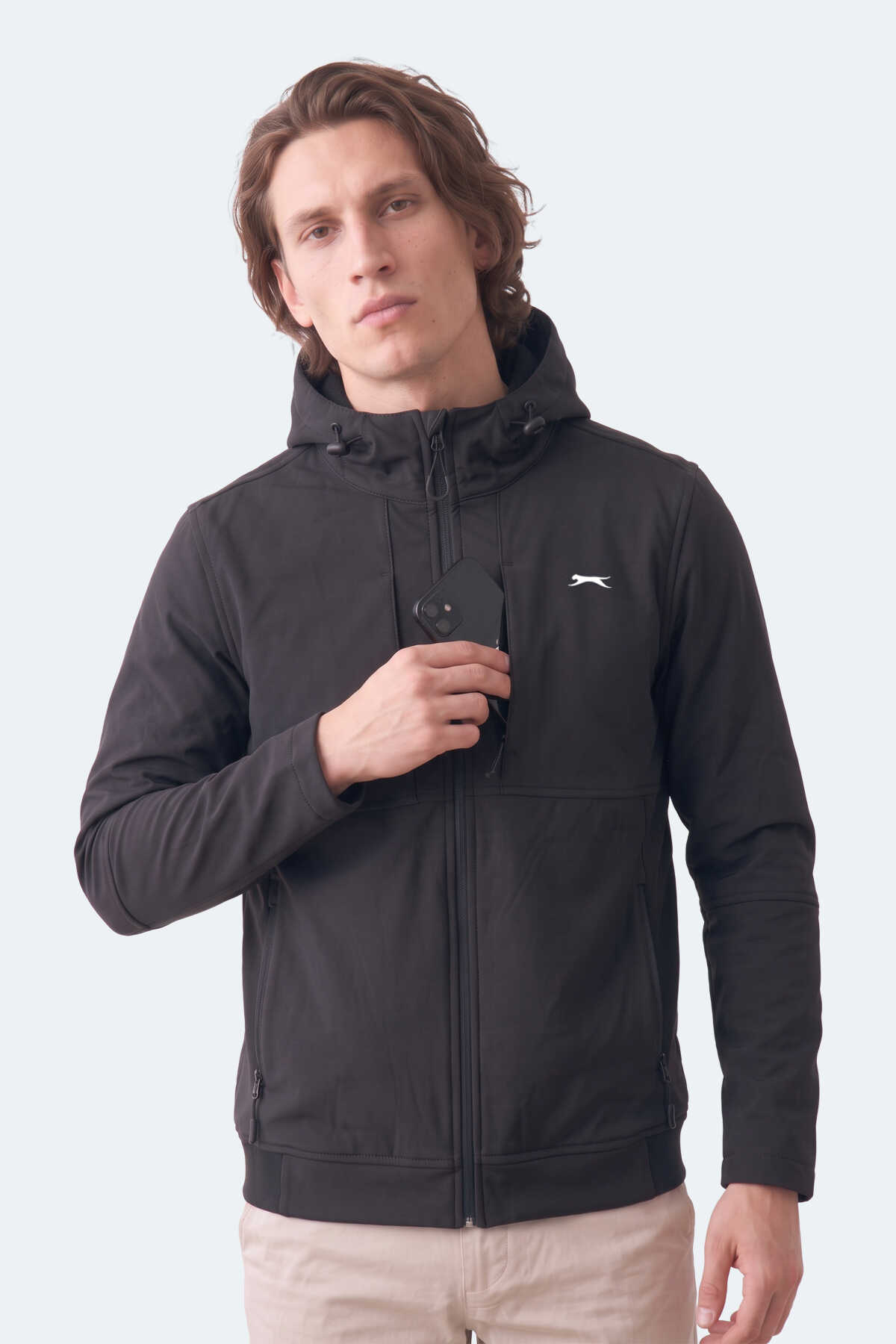 Slazenger CREST I Erkek Dik Yaka Fermuarlı Siyah Mont & Kaban - 4