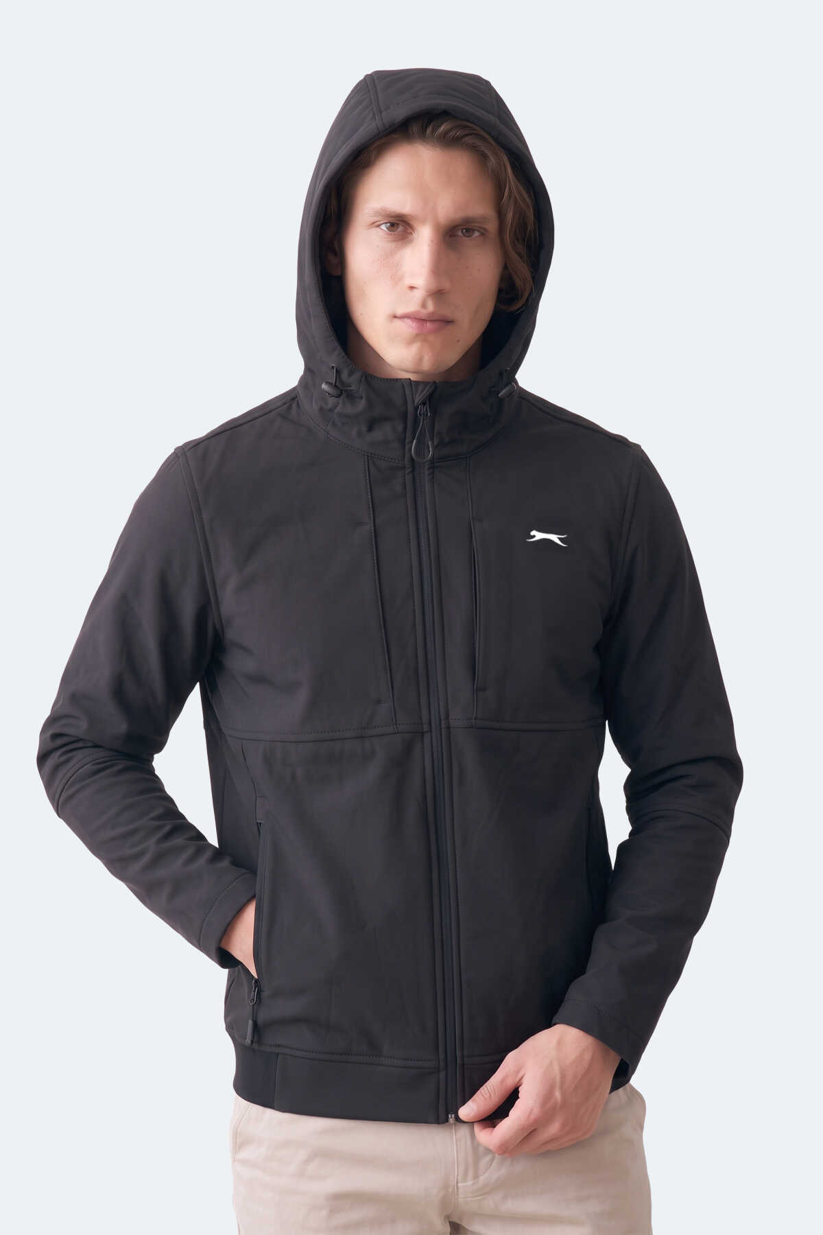 Slazenger CREST I Erkek Dik Yaka Fermuarlı Siyah Mont & Kaban - 5