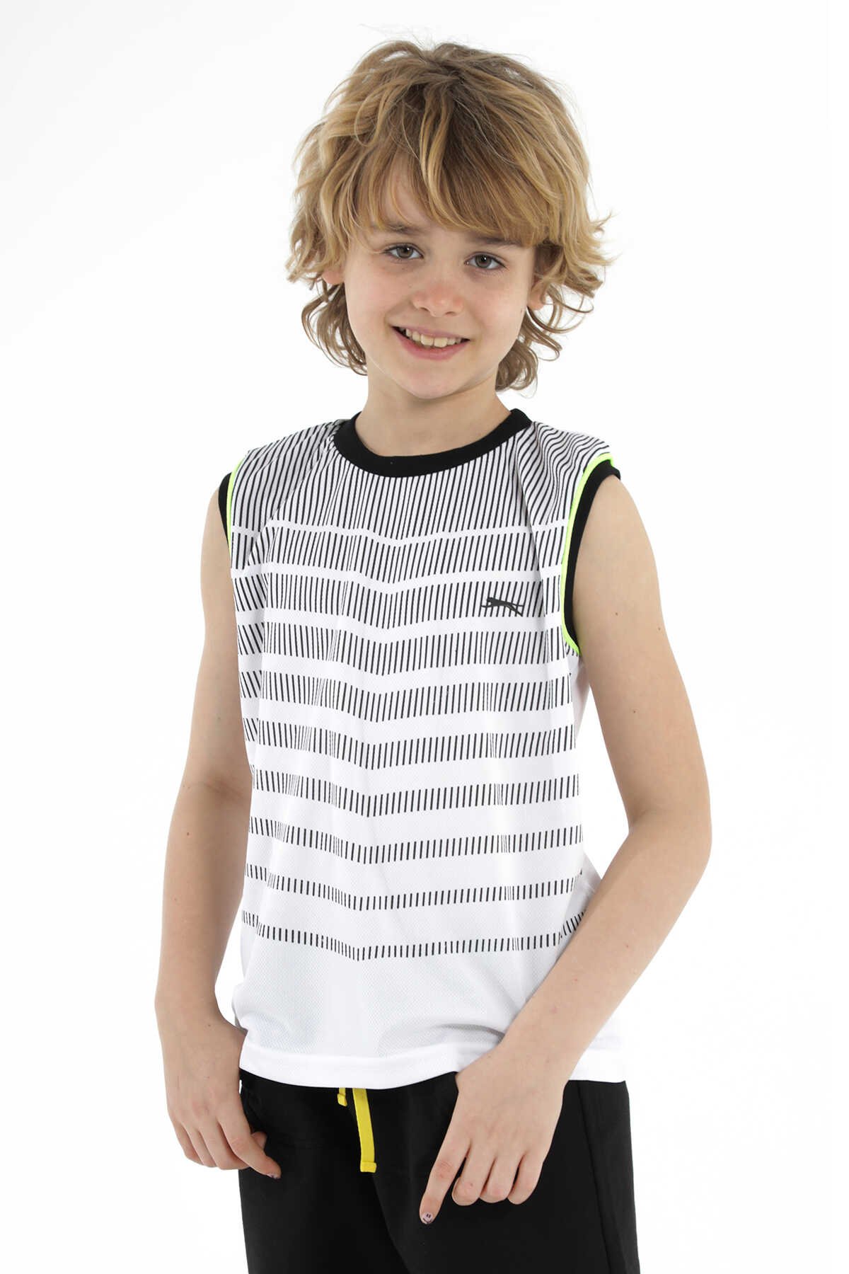 Slazenger - Slazenger DAIVA Erkek Çocuk Kolsuz T-Shirt Beyaz