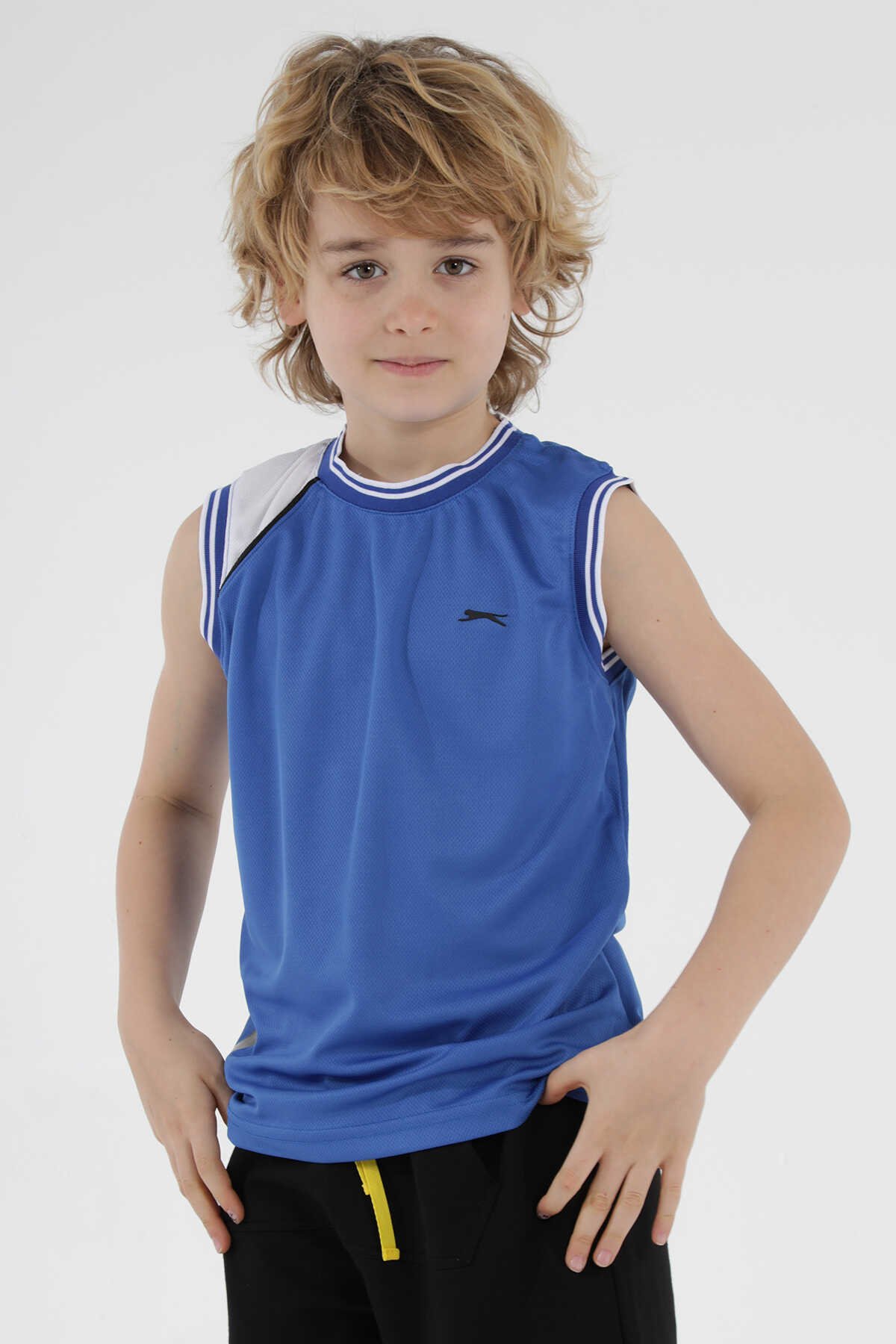 Slazenger - Slazenger DAVE Erkek Çocuk Kolsuz T-Shirt Saks Mavi