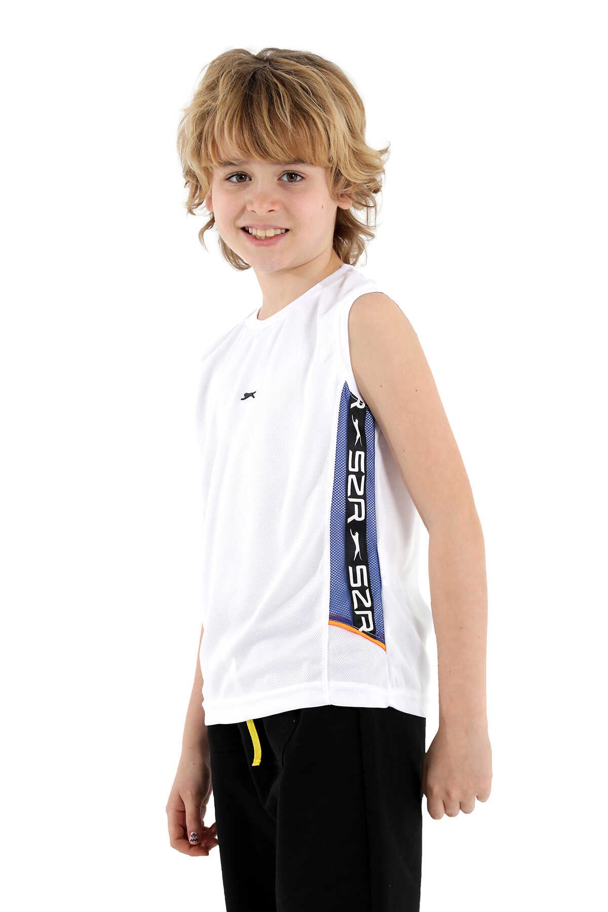 Slazenger - Slazenger DEACON Erkek Çocuk Kolsuz T-Shirt Beyaz