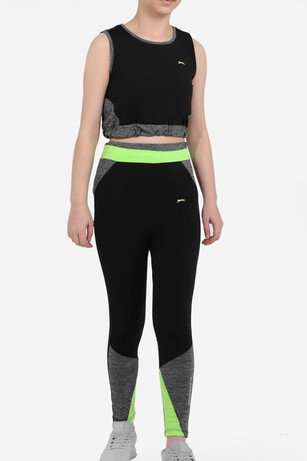 Slazenger DESI IN Kız Çocuk  Siyah Tayt Takım 