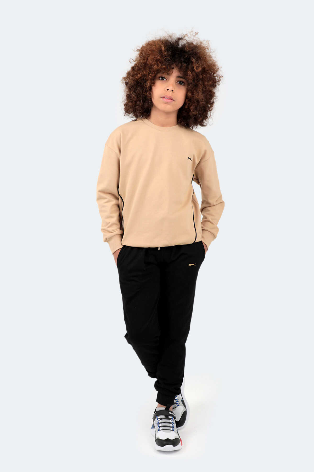 Slazenger - Slazenger DISEL Unisex Çocuk Eşofman Takımı Bej