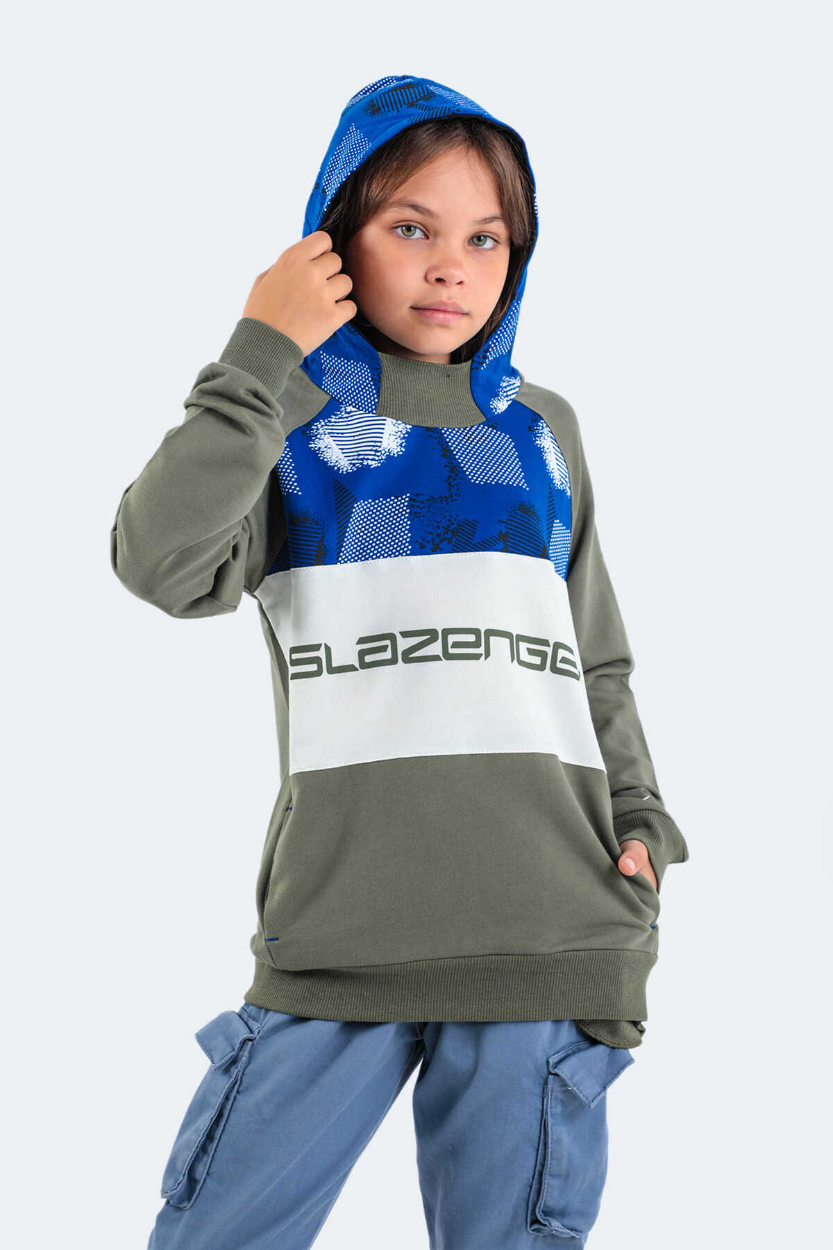 Slazenger - Slazenger DRAGICA IN Unisex Çocuk Sweatshirt Haki