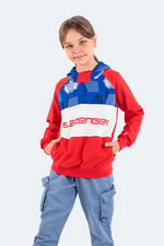 Slazenger - Slazenger DRAGICA IN Unisex Çocuk Kapüşonlu Cepli Kırmızı Sweatshırt Slazenger - Slazenger DRAGICA IN Unisex Çocuk Kapüşonlu Cepli Kırmızı Sweatshırt