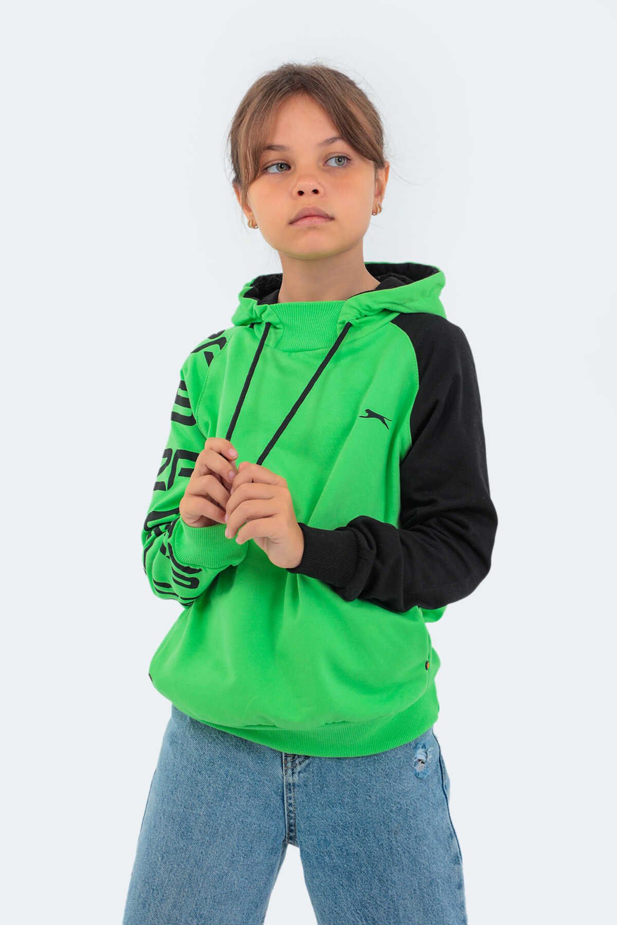 Slazenger - Slazenger DRAVEN Unisex Çocuk Sweatshirt Yeşil / Gri