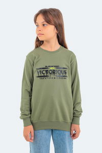 Slazenger - Slazenger DUNA IN Unisex Çocuk Haki Sweatshırt Slazenger - Slazenger DUNA IN Unisex Çocuk Haki Sweatshırt