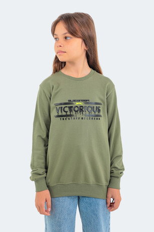 Slazenger DUNA IN Unisex Çocuk Haki Sweatshırt