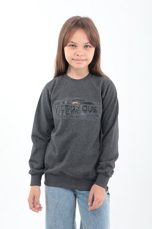 Slazenger DUNA IN Unisex Çocuk Koyu Gri Sweatshırt
