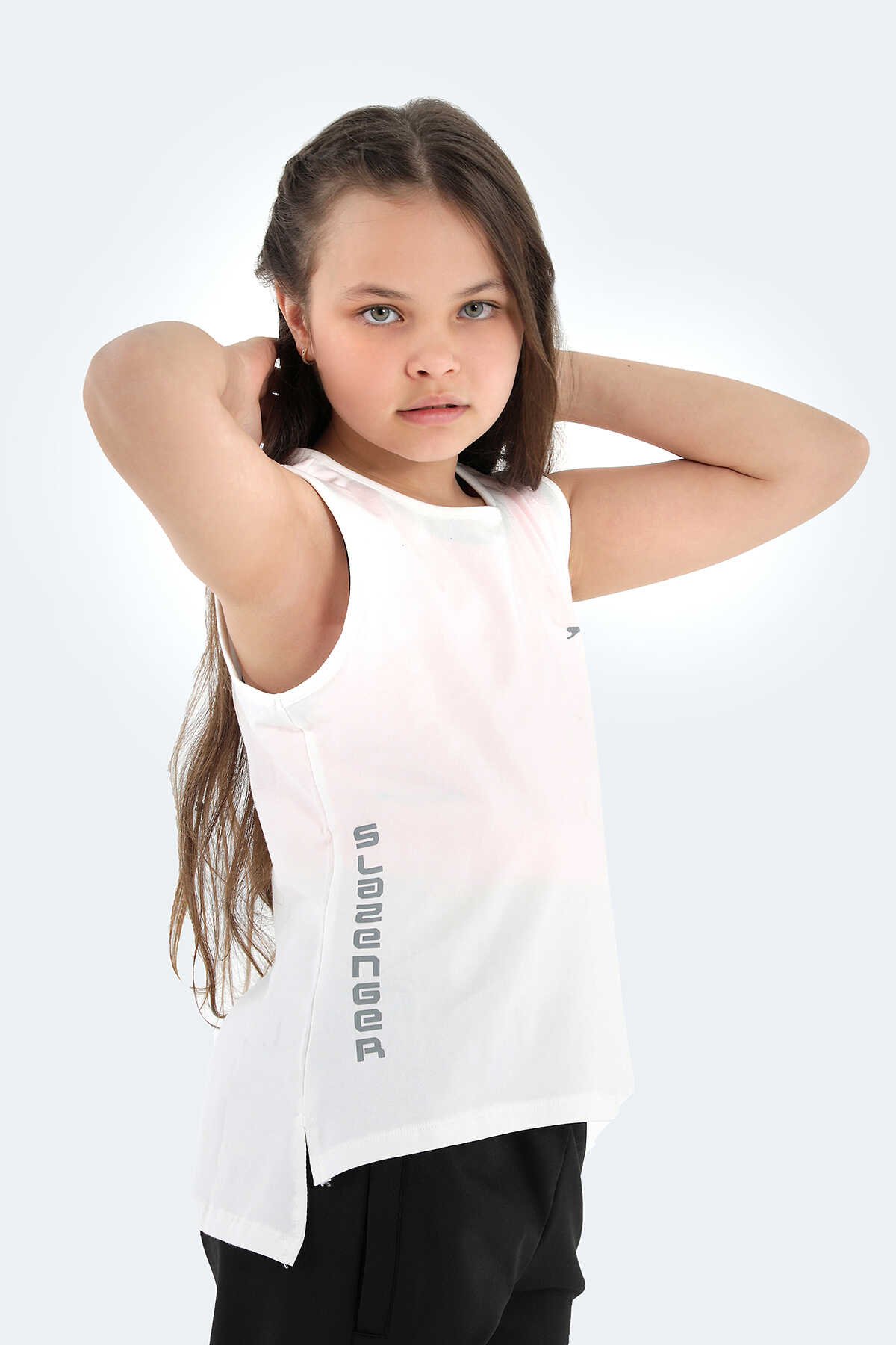 Slazenger - Slazenger DYLAN Kız Çocuk Kolsuz T-Shirt Beyaz
