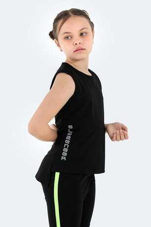 Slazenger DYLAN IN Kız Çocuk Siyah Tişört