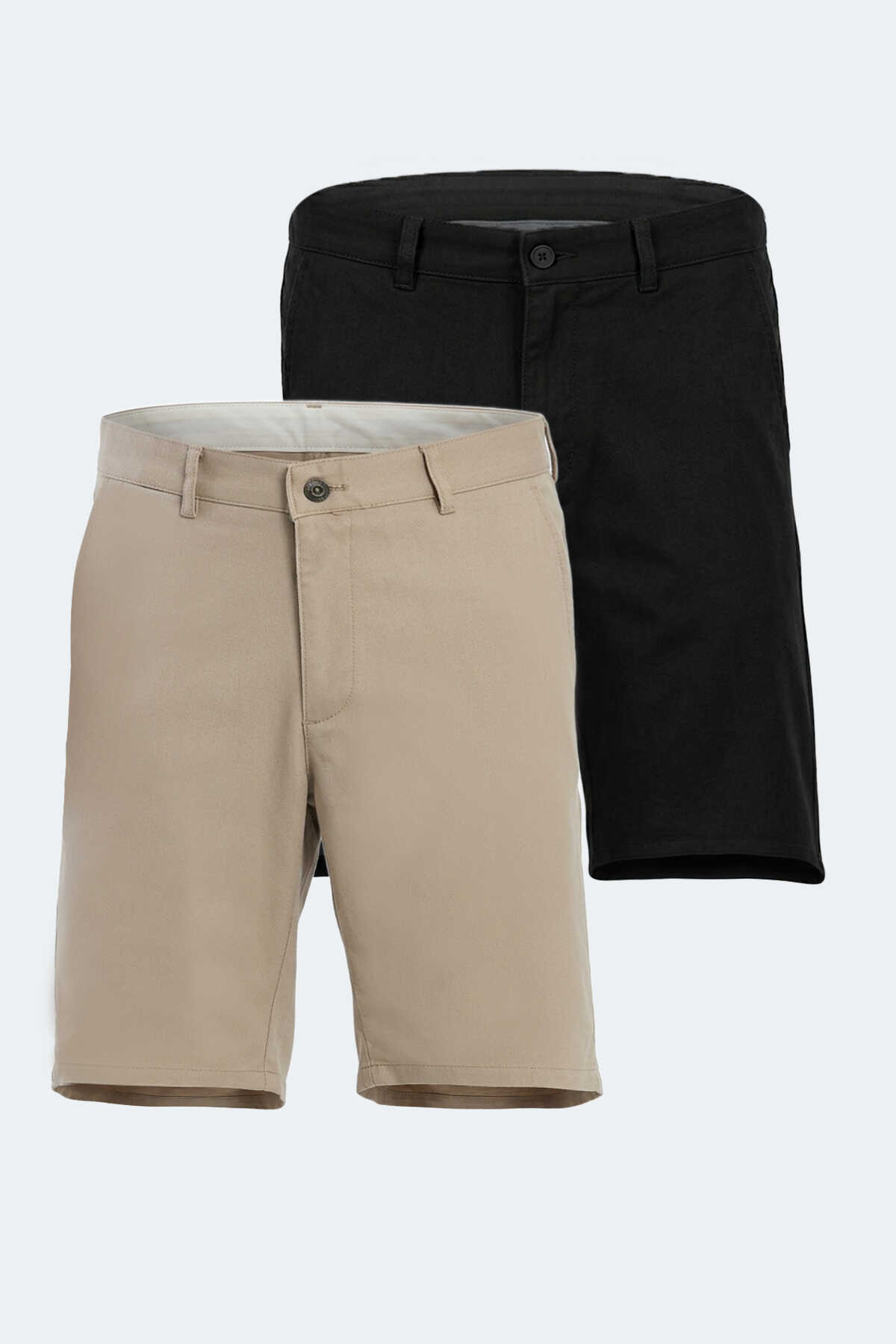 Slazenger - Slazenger EASILY 2 li Set Erkek Siyah - Bej Şort