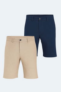 Slazenger - Slazenger EASILY 2 li Set Erkek Bej - Lacivert Şort Slazenger - Slazenger EASILY 2 li Set Erkek Bej - Lacivert Şort