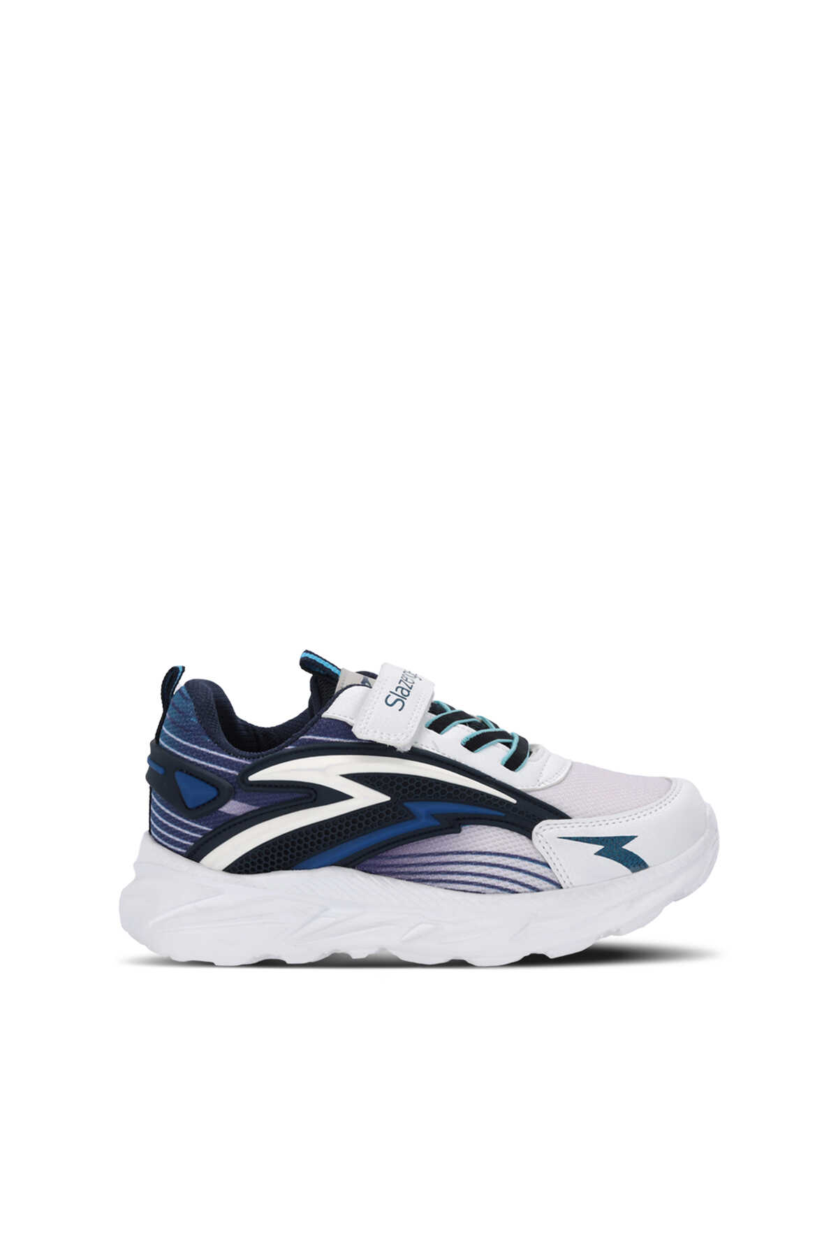 Slazenger - Slazenger ERROR I Unisex Çocuk Cırt Cırtlı Beyaz / Lacivert Günlük Spor Ayakkabısı