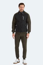 Slazenger - Slazenger FALOR Erkek Kapüşonlu Fermuarlı Haki Eşofman Takımı