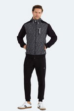 Slazenger - Slazenger FALOR Erkek Kapüşonlu Fermuarlı Siyah Eşofman Takımı