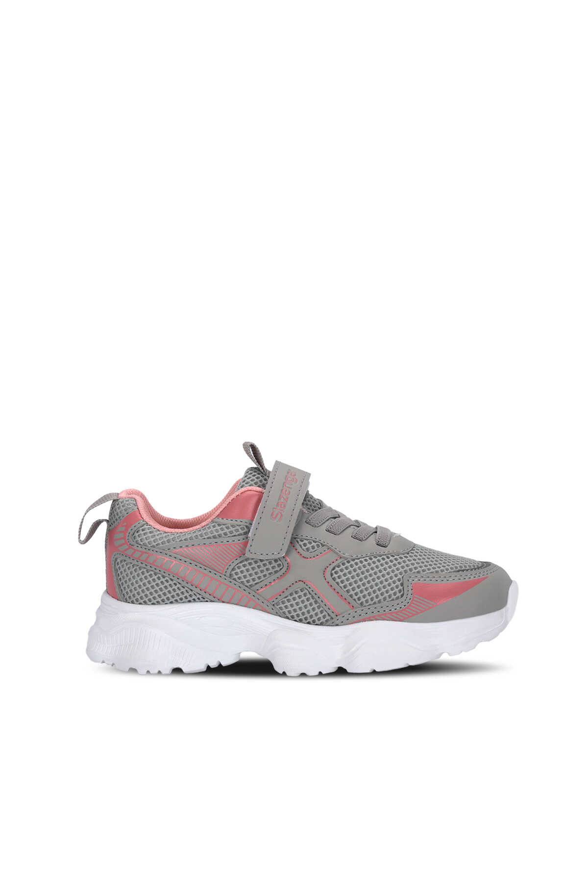Slazenger - Slazenger FAST TRACK I Kız Çocuk Cırt Cırtlı Gri / Pembe Günlük Spor Ayakkabısı