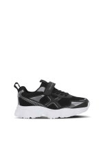 Slazenger - Slazenger FAST TRACK I Unisex Çocuk Cırt Cırtlı Siyah / Gümüş Günlük Spor Ayakkabısı