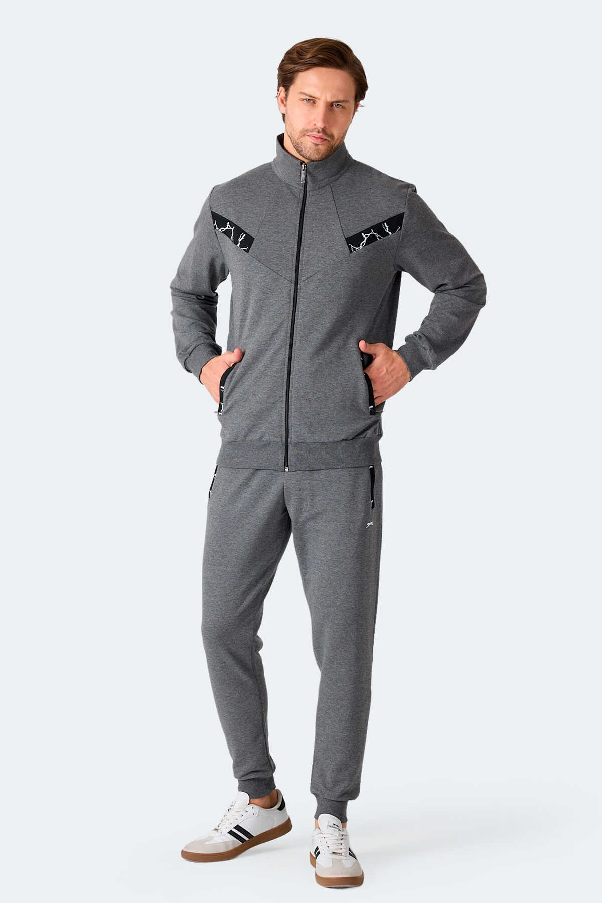 Slazenger - Slazenger FELON Erkek Antrasit Eşofman Takımı