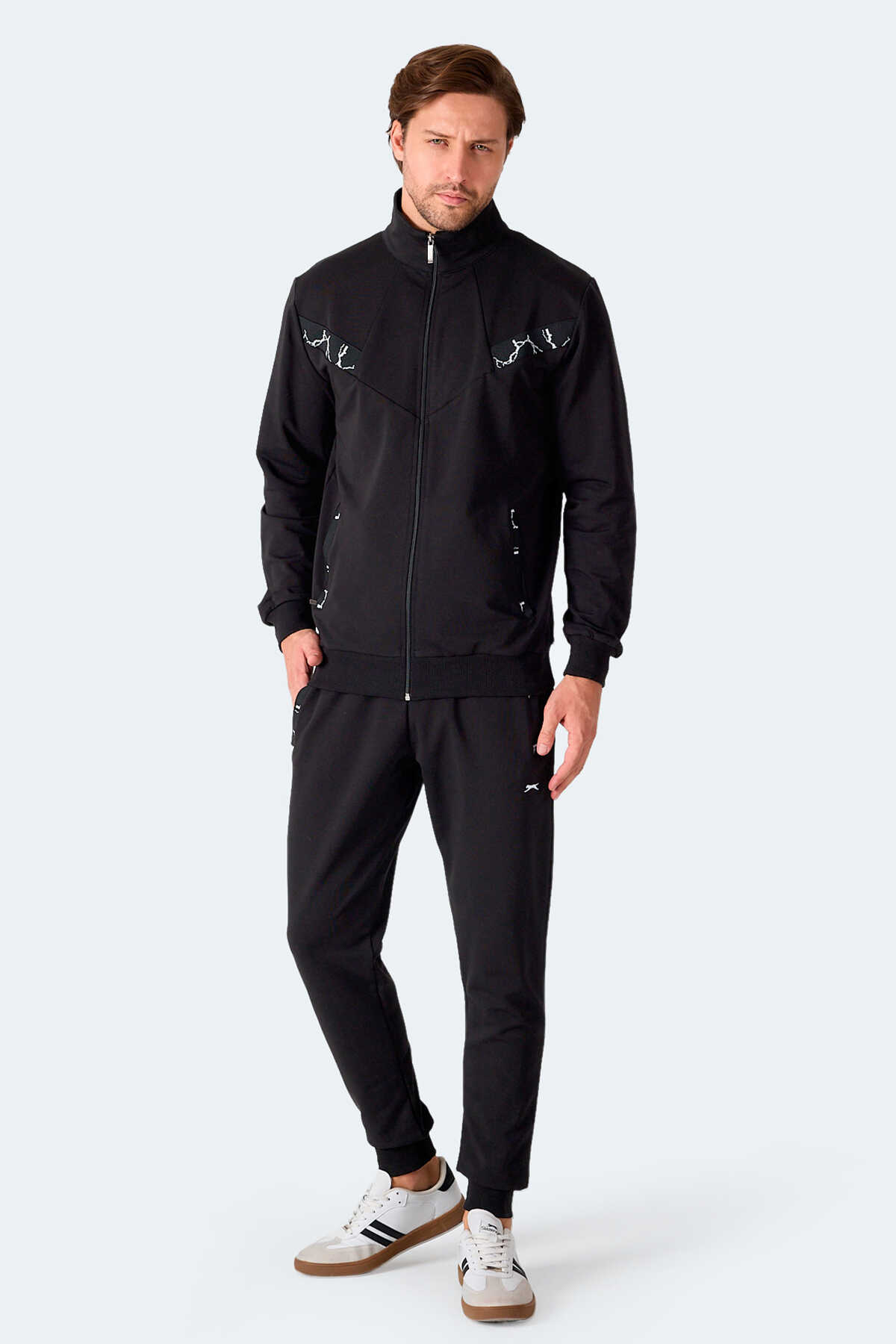 Slazenger - Slazenger FELON Erkek Siyah Eşofman Takımı