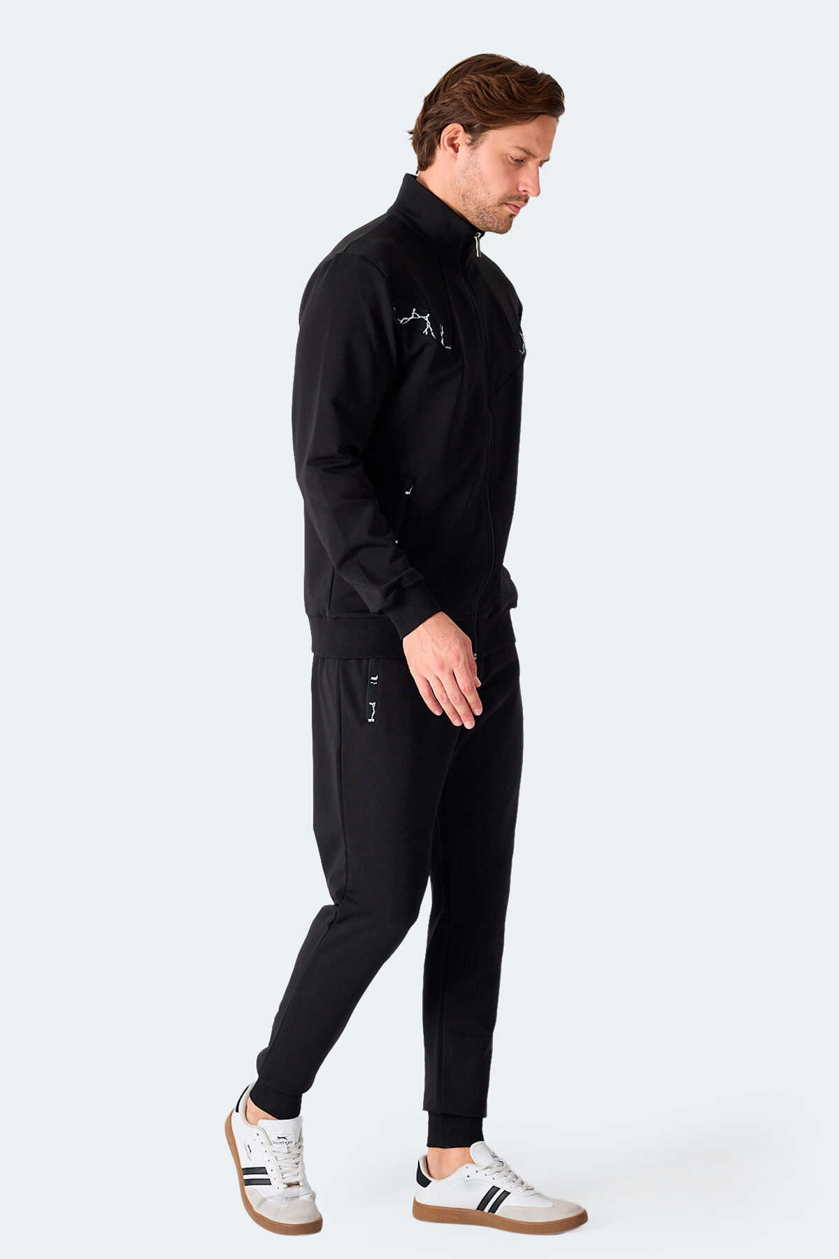 Slazenger FELON Erkek Fermuar Cepli Siyah Eşofman Takımı Slazenger FELON Erkek Fermuar Cepli Siyah Eşofman Takımı