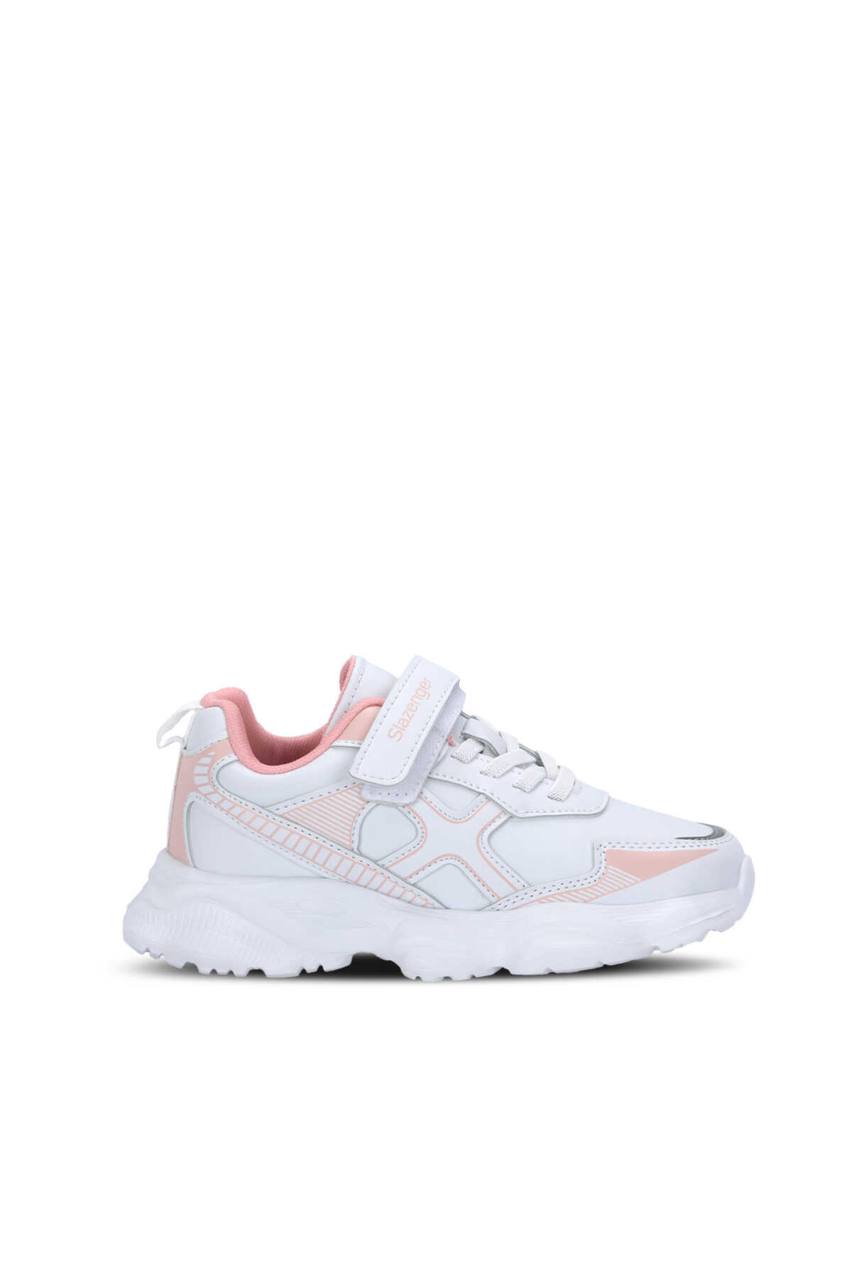 Slazenger - Slazenger FIFFY Kız Çocuk Cırtlı Beyaz / Pembe Günlük Spor Ayakkabısı