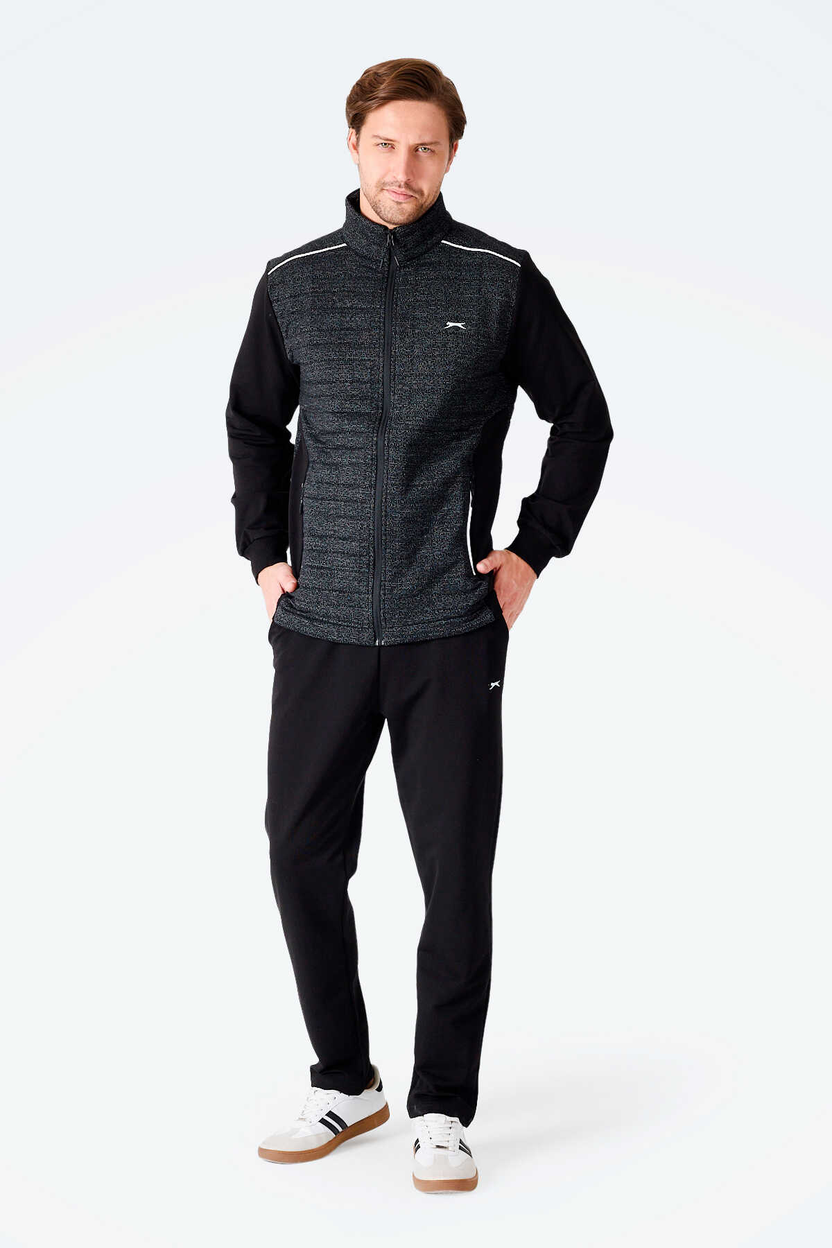 Slazenger - Slazenger FIORA Erkek Siyah Eşofman Takımı