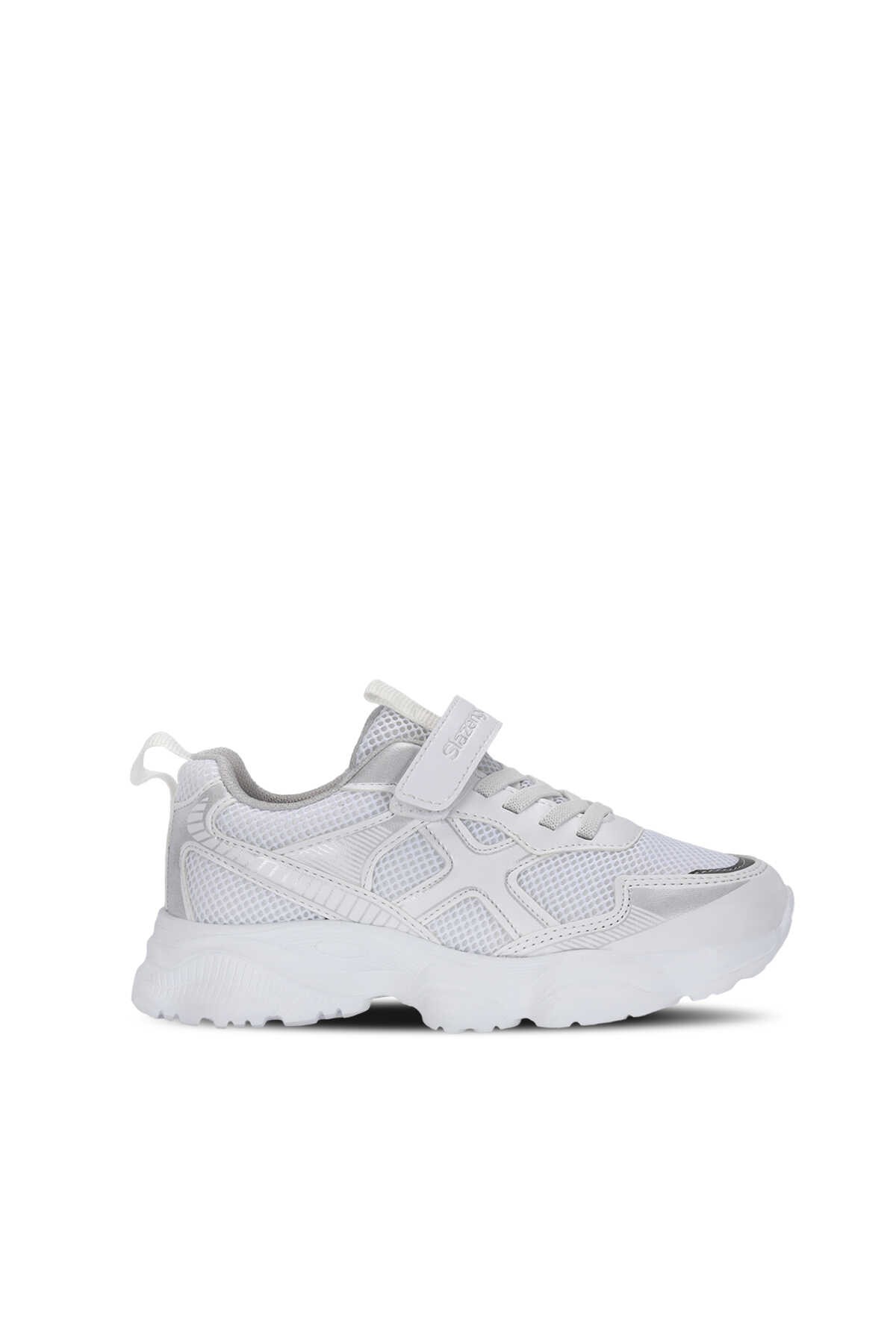 Slazenger - Slazenger FIZZY Unisex Çocuk Cırt Cırtlı Beyaz / Gümüş Günlük Spor Ayakkabısı