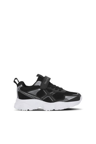 Slazenger FIZZY IN Unisex Çocuk Cırt Cırtlı Siyah / Gümüş Günlük Spor Ayakkabısı 