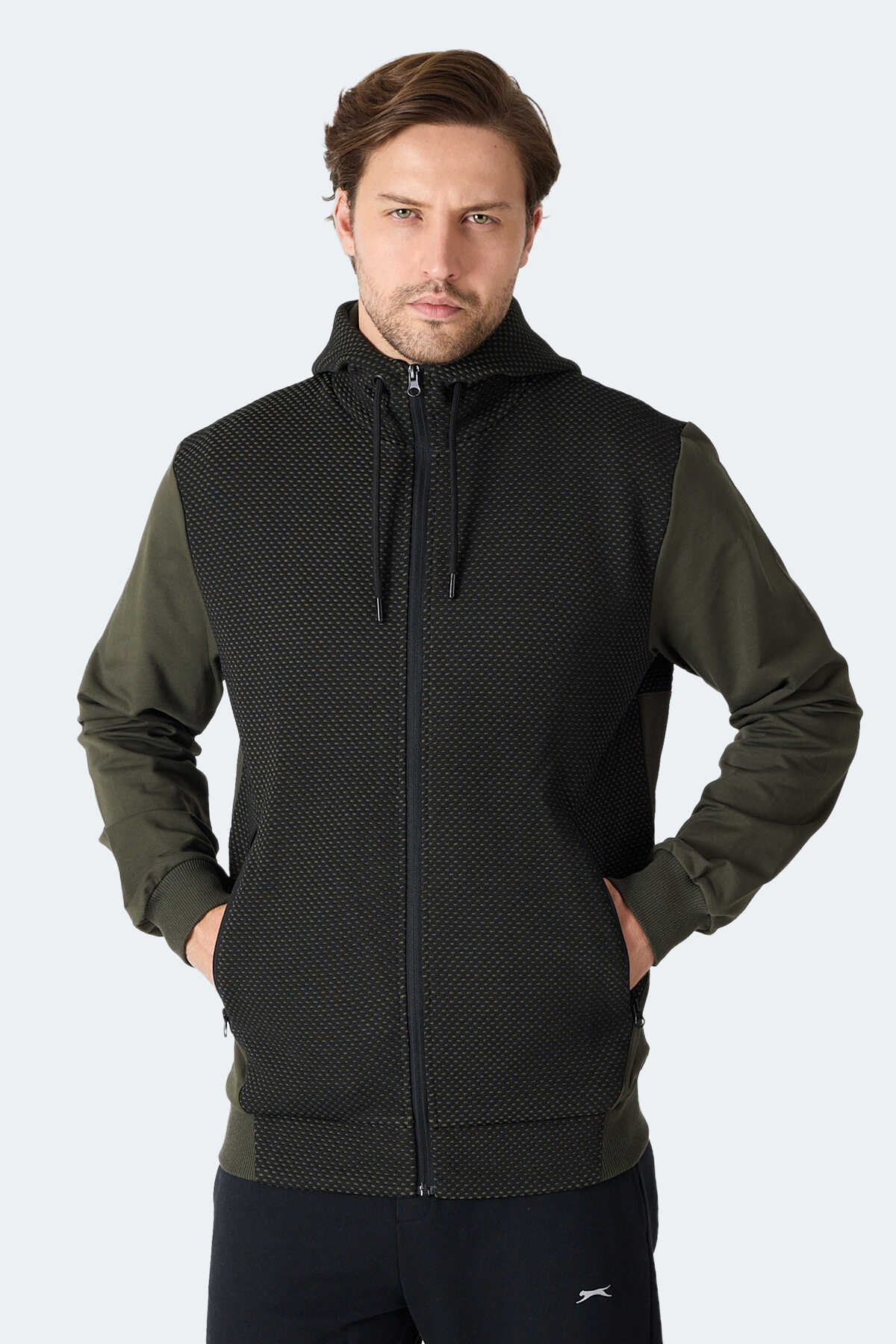 Slazenger FLAME Erkek Kapüşonlu Cepli Haki Sweatshırt Slazenger FLAME Erkek Kapüşonlu Cepli Haki Sweatshırt