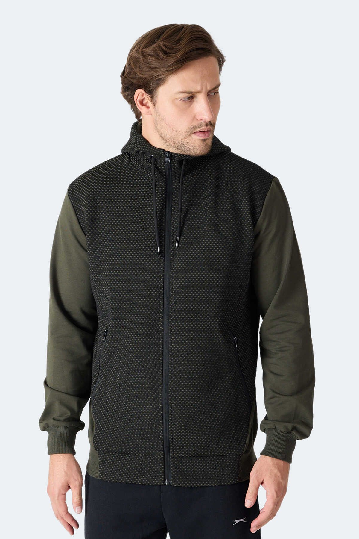 Slazenger FLAME Erkek Kapüşonlu Cepli Haki Sweatshırt Slazenger FLAME Erkek Kapüşonlu Cepli Haki Sweatshırt