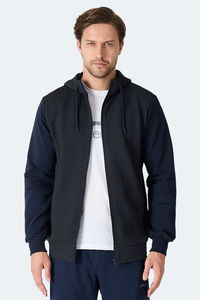 Slazenger - Slazenger FLAME Erkek Kapüşonlu Cepli Lacivert Sweatshırt